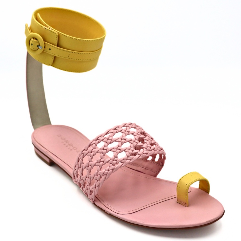 Dondoks Paris Lety Weave Sandals Pink Yellow‎ Women’s 40 Brazil Made Casual
